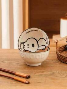 Juego de cuencos de cerámica Snoopy, cuencos de arroz con estampado de dibujos animados de Peanuts, aptos para microondas & lavavajillas, perfectos para comidas diarias & regalos - Multicolor - Ver 12