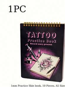 A5 Tattoo Practice Skin Notebook - 8 Cover Options, 1mm/2mm Thickness Realistic Skin Practice Book, Includes 4/10 Reusable Tattoo Practice Sheets, Suitable For Beginners And Artists A5 Spiral Bound Practice Notebook - View 10