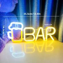 1pc Beer Neon Sign Light Up Your Home Bar - USB Operated LED Neon Light For Wall Decor! - Multicolor - View 6