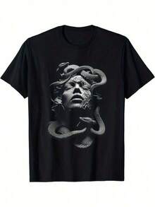 Camiseta Retro Medusa Animal Colorido Vintage, Camiseta Monstruo Lindo, Camiseta para Hombre - Negro - Ver 1