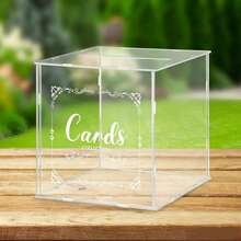 Caja de donación de votación de acrílico, sobre para tarjeta de boda, caja de rifa, caja de regalo transparente para exhibición - 1PC - Ver 7