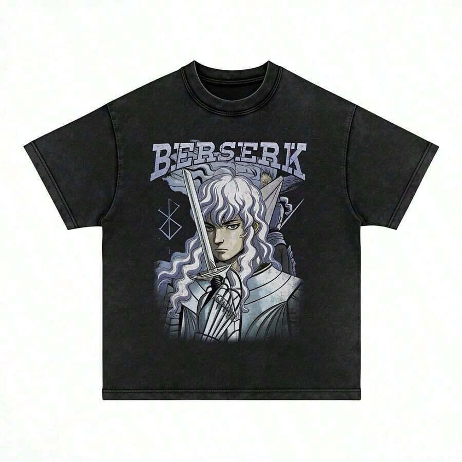 Gifts For Mom, Vintage Graphic Tees For Men, Invincible Anime T-Shirt, Summer Essential Streetwear Y2K, Funny Graphic Tees, Men's Anime Design Shirts, Father's Day Gifts, Men's Shirts, Going Out Outfits, Anime Graphic Tee - 黑色 - 查看 1