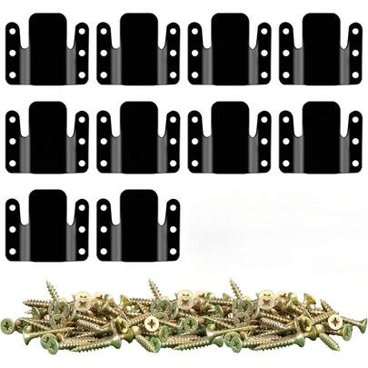 Bộ 6/10 kẹp nối ghế sofa góc bằng kim loại, kẹp kết nối sofa, phụ kiện nối đồ nội thất có vít…