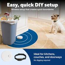PetSafe Pawz Away Indoor Pet Barrier with Adjustable Range Dog and Cat Home Proofing Static Correction Wireless Pet Gate Keeps Areas Off Limits Battery-Operated For Pets 5 lbs. and Up - Marrón - Ver 6