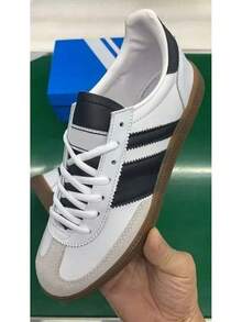 Zapatos casuales unisex, talla 36-45, zapatos casuales de mujer y zapatos deportivos de hombre, zapatos planos de suela blanda con cordones, zapatos cómodos y livianos de hombre para uso diario, de corte bajo,,,,,Zapatillas clásicas, versátiles y casuales - Blanco y verde JI3205 - Ver 7
