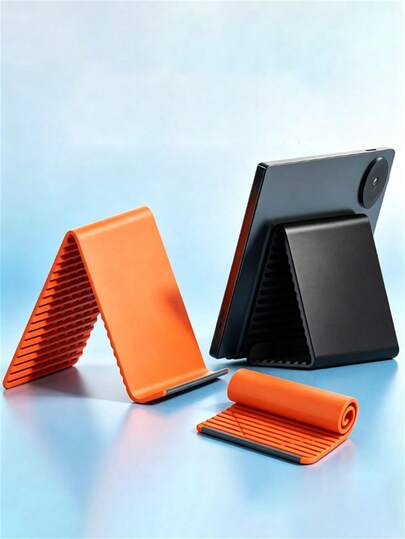 1pc Foldable Phone Stand, Creative Flexible Foldable Portable Phone Holder, Multi-Functional Phone Stand For Smartphone, Tablet, Laptop, Desktop, Live Streaming, Convenient To Carry, Travel Essential