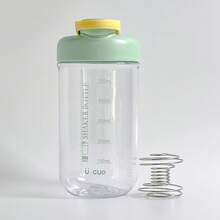 清爽马卡龙色透明蛋白奶昔摇摇杯，带搅拌球和刻度——户外健身、锻炼、运动、露营的理想之选 - 彩色 - 查看 11