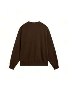 Vans Men's Sweatshirt, Sporty Casual, Small Logo, Simple Basic Crew Neck Pullover VN000GBW3N1 - Brown - View 2