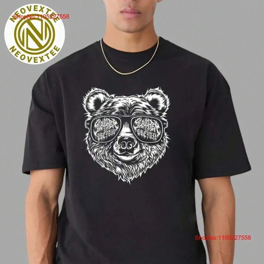 The Most Popular Women's T-Shirt Of 2026! Women's Short-Sleeved T-Shirt, Modern, Youthful, Lightweight And Casual With Adjustable Fit. Slaughter To Prevail X Metal Hammer Cover Head Bear Merch T Shirt. Exclusive Vintage Washed Designer Clothes. Soft And Casual. The Material Is High-Quality And Reliable! - A - 查看 1
