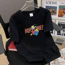 Special: Men's Short Sleeve Summer T-Shirt, Round Neck, Loose Fit, Modern Print, Fashionable Student Sports T-Shirt. - 巧克力棕 - 查看 12