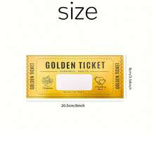 5pcs Gold Scratch-Off Ticket Set (With Envelopes), Surprise Gift Reveal, Party Supplies, Birthday Wedding Greeting Cards, Concert Tickets, Movie Tickets, Raffle Prizes - Gold - View 4
