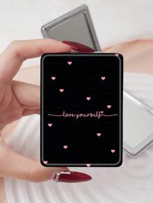 1pc Y2K Sweet Series Vanity Mirror, Foldable Lightweight Ultra-Thin Portable Hand Mirror, Durable PU Leather, Suitable For All Occasions And People, Foldable Rectangular Small Mirror For Carrying - Multicolor - View 17
