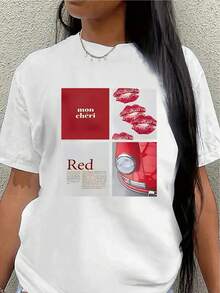 Women's T-Shirt For Spring And Summer - White - View 2