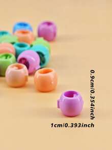 60 piezas de lindos clips de pelo de plástico de color caramelo, cuentas para trenzar, accesorios para el cabello para rastas de verano y fiestas - Multicolor - Ver 7
