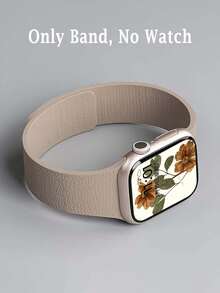 Huastonband 適用於 奶茶色荔枝紋理矽膠錶帶，適合 Series 3/2/SE/S11/S10/S9/S8/S7/S6/S5/S4/S3 Ultra，適用於 38/40/41/42/44/45/46/49mm 手錶，時尚創意設計，柔軟舒適，磁吸扣，適合戶外運動、瑜伽、健身，男女通用智慧手錶配件 - 奶茶色 - 查看 9
