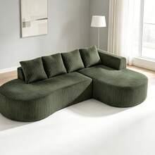 Dagniwak Cloud Sectional Couch With L-Shape Chaise, Modern Modular Sofa With Deep Seat, Upholstered Comfy Couches For Bedroom,No Assembly Required, Boneless Couches For Living Room - 綠色 - 查看 8