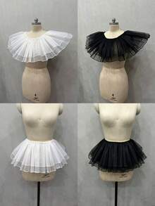 1pc Women's Versatile Shawl Puff Skirt, Double-Layer Crystal Tulle Waist Decoration, Lolita Style Puff Skirt, Cosplay Petticoat, Suitable For Weddings, Parties, Performances, Dances, Cosplay, Holidays - Multicolor - View 6
