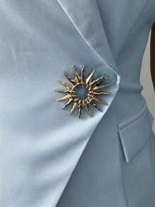 AYYElenzga Chaleco/Chaqueta sin mangas de mujer con hebilla metálica elegante y minimalistaAYY - Agua verde azul - Ver 6
