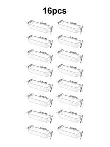 1pc/3pcs/4pcs/6pcs/8pcs/12pcs/16pcs Transparent Drawer Organizer Boxes, Suitable For Storing Teacups, Cutlery, Pens, Socks, Etc. Ideal For Kitchen, Bathroom, Bedroom Closet Storage, Home Organization Helper - Multicolor - View 18
