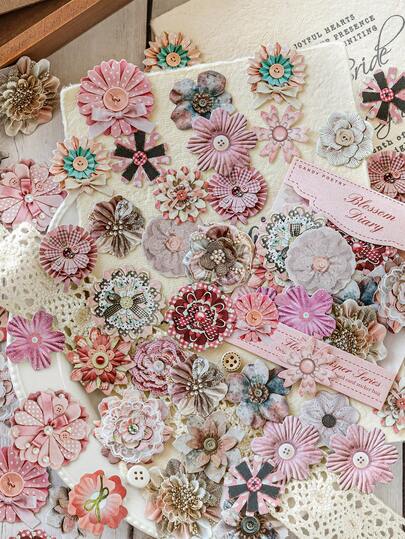 50pcs Vintage Floral Pattern Scrapbooking Stickers, Creative Aesthetic Sticker Decals For Journals, Planners, Scrapbooks, DIY Decorations, Gifts, Personalized Stationery