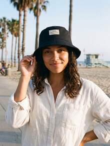 Mũ tai bèo đen unisex in chữ CALIFORNIA, thích hợp cho mùa hè, du lịch, chống nắng, kiểu dáng thường ngày, thích hợp cho học sinh, đi biển. - Nhiều màu - Xem 3