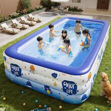Large Blue Inflatable Swimming Pool With Playground Function, Made Of Durable PVC Material, Foldable And Portable, Suitable For Family Water Games And Yard Parties, Outdoor Water Game Themed Inflatable Swimming Pool - Swimming Pool - View 6