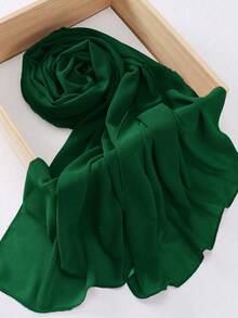 1pc Chiffon Hijab Scarf,Beach,Holiday - Green - View 3