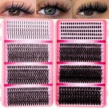 2340pcs, 780pcs Eyelash Extension Kit - DIY Eyelash Book, False Lashes, Lash Bond&Seal, Remover, Tweezers, Gift Box, Lashes With Spikes And Bottoms, D-Curl, Soft & Comfortable, Easy For Professionals And Beginners, Lashes Cluters Kit, Spike Lashes - Black - View 9
