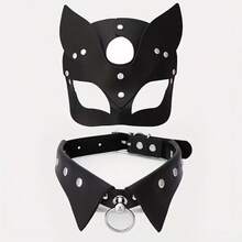 2 chiếc mặt nạ thời trang da PU nữ, phong cách Gothic Punk, vòng cổ choker chụp ảnh đường phố hộp đêm - Nhiều màu - Xem 10