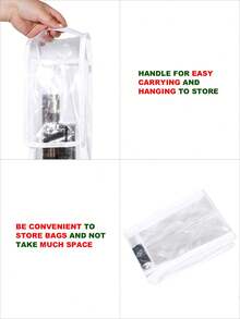 1pc Clear Gift Wrap Storage Bag,PVC Wrapping Paper Storage Bag With Handles,Easy Carry Tube Container,Clear Christmas New Year Gift Wrap Organizer, Great For Gift Wrap, Gift Bags, And Accessories - White and Transparent - View 10