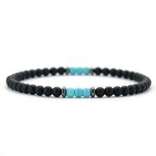 diffone Fashion Handmade 4mm Onxy Beads Bracelet Antique Stone Beaded Yoga Meditation For Men Armband Jewelry Men - 4mm Stone Men's Bracelet - View 12