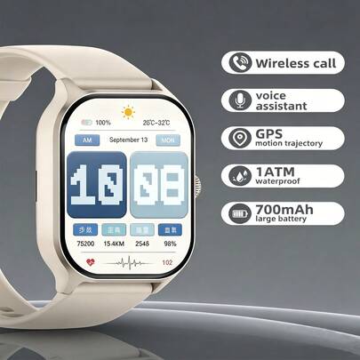 New Smartwatch: 2.01-Inch HD Display, 700mAh High-Capacity Battery, Water-Resistant, Weather Forecast, Activity Tracking, Call Notifications-A Multifunctional Sports Smartwatch