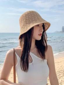 夏季防晒帽，韩式镂空双层渔夫帽，户外遮阳帽 - 雙層漁夫帽 - 查看 4