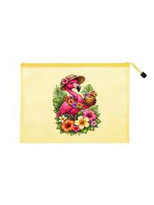 Waterproof Fashion Beach Bag. Printed With Flamingo And Flower Patterns, This Large Capacity Transparent Cosmetic Bag Features A Nylon Zipper, Lightweight And Portable, Perfect For Spring And Summer Storage. Durable And Suitable For Swimming, Beach, Diving And Summer Travel. - Multicolor - View 14