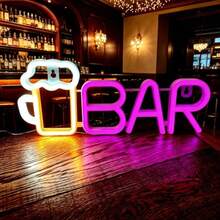 1pc Beer Neon Sign Light Up Your Home Bar - USB Operated LED Neon Light For Wall Decor! - Multicolor - View 4