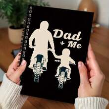100-Page Spiral Notebook With Parent-Child Motorcycle Riding Cover Design, Warm And Loving. Suitable For Work Records, Study Notes, Diary Writing, Graduation Gifts, Birthday Gifts, Daily Planning, And Memo Use. - A - View 4