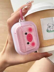 Ốp tai nghe hình heo hồng dễ thương Kawaii, vỏ bảo vệ tai nghe hoạt hình màu hồng xinh xắn kèm móc khóa màu hồng, ốp bảo vệ TPU trong suốt tương thích với 1/2/3/4/Pro/Pro 2/Pro 3, chống sốc và chống trầy xước. - Hồng - Xem 5