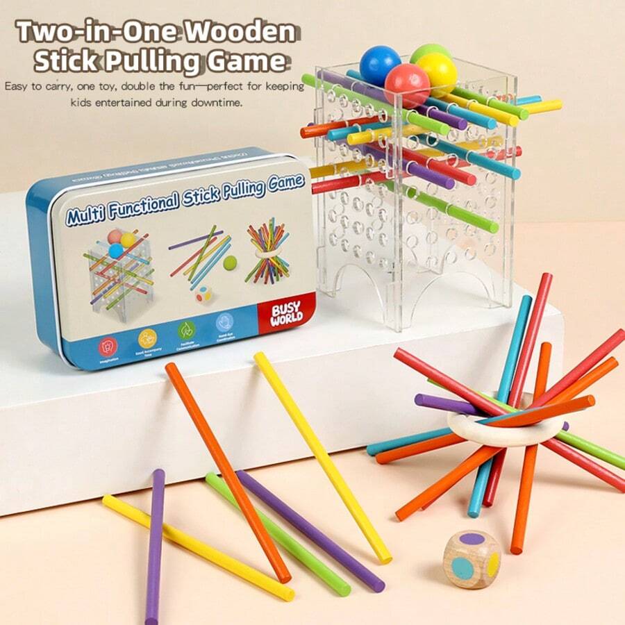 Children's Puzzle 3-In-1 Game Color Drawing Stick Parent Child Early Education Puzzle Interactive Toy Sensory Integration Training Game Puzzle Toy Logical Thinking Board Game Focus Hand Eye Coordination Training Color Matching