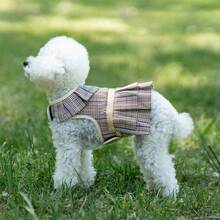 1 Set Arnés y Correa para Mascotas, Diseño de Cuadros y Volantes Transpirable y Cómodo Arnés de Pecho para Perros Pequeños como Poodle, Teddy, Adecuado para Caminar en Interiores y Exteriores, Set de Pareja a Juego Disponible - Multicolor - Ver 14