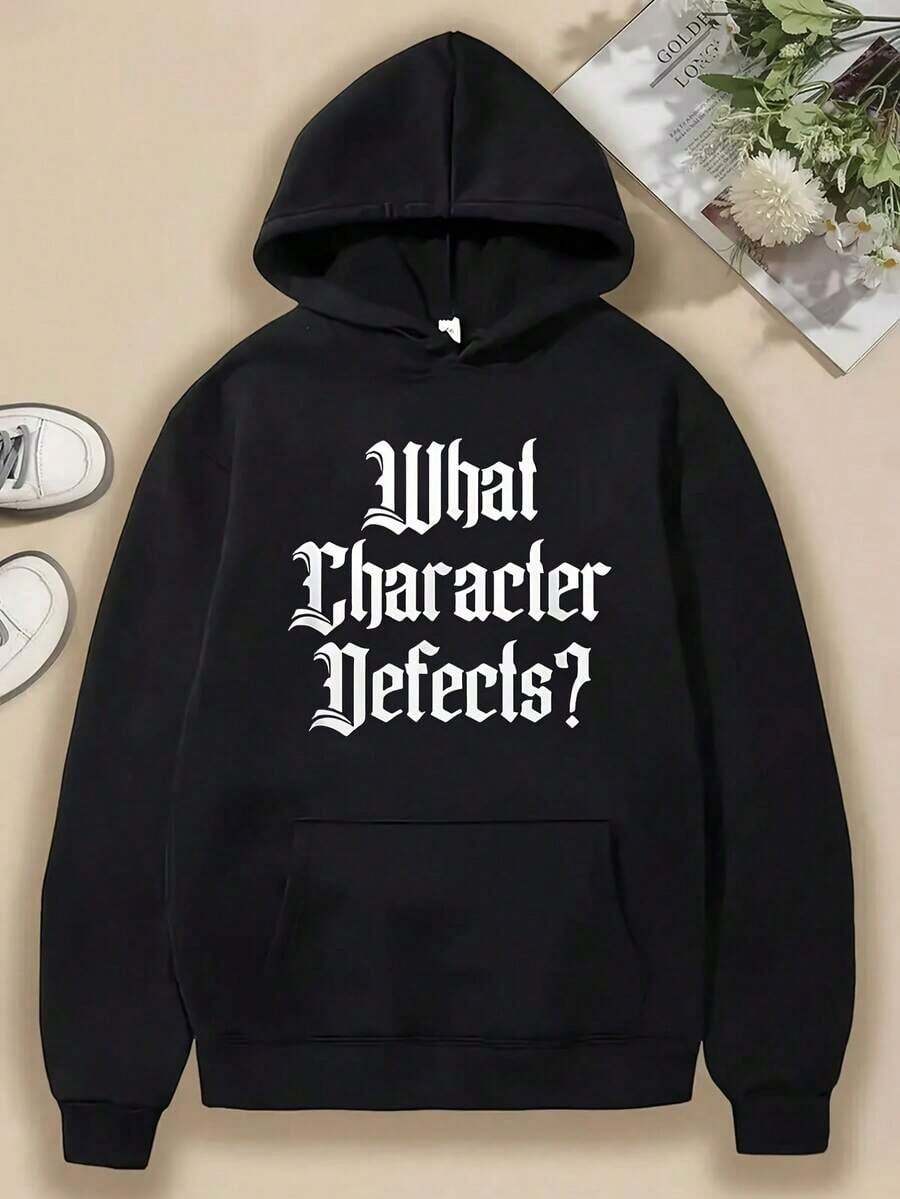 Compatible With 1 Men's Heavyweight Hoodie - Indigenous Inspired Graphic Print With Feather Design, Black With Red And White Lettering, Front Pocket, Regular Fit, Casual Outdoor Sweatshirt_089 - Black 20 - 查看 1