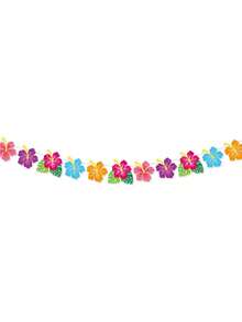 1pc Hawaiian Style Floral Decorative Banner, Suitable For Wedding, Birthday, Holiday, Summer Beach, Bar Pool Party And Flag Decoration, Summer Beach Party Decor, Photo Prop - One Size Fits All - View 7