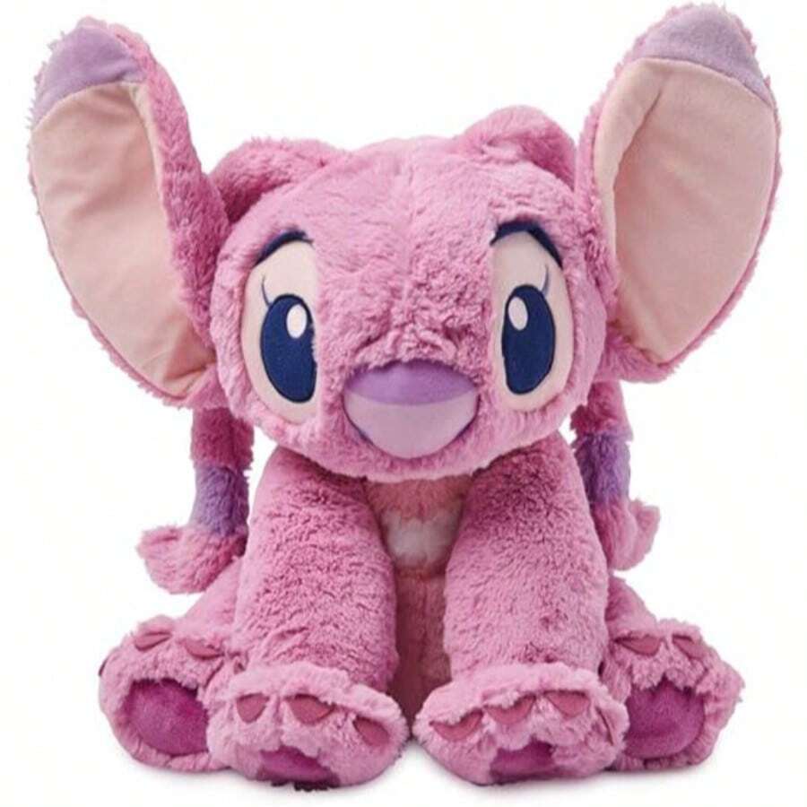 Disney Stitch 14 In Soft Toy For Kids, Cuddly Character With Fuzzy Texture And Embroidered Details, Flexible Floppy Ears, Disney Plushy Suitable For All Ages - Pink - View 1