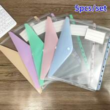 5pcs Expandable Plastic Folders, Suitable For Students, With Push Button And Label Space, Transparent And Durable, Ideal For School, Office, Business And Home Use. - A - View 4