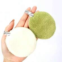 6pcs 80mm Round Reusable Makeup Remover Pads, Soft Sponge Face Cleansing Pads For Facial Skin Care, Suitable For All Skin Types - Multicolor - View 8