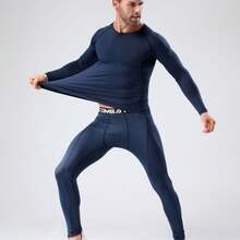 Men Workout Clothes - Green Rainbow Long-sleeved - View 3