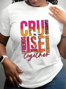 1 "Friends Creating Memories Together" Cruise T-Shirt For Summer Vacation 2026, Travel, Parties, Group Outings, Gift For Women, Men, Unisex, Casual Wear, 220g/180g, 100% Cotton. - 白色 - 查看 10