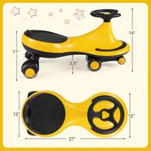 High Bounce Wiggle Car For Kids Swing Car Indoors & Outdoors For Toddlers Kids - Yellow - View 2