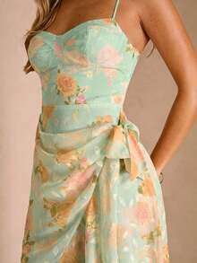 Vestido casual de mujer con estampado floral - verde menta - Ver 6