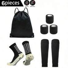 6pcs Sports Set, Anti-Slip Leg Sleeves, Hair Tie, Drawstring Backpack, Suitable For Football, Basketball Training Equipment - Multicolor - View 7
