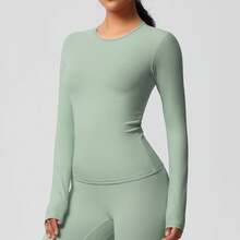 Pilates Set - 7102 Long Sleeve - Basil Green - View 12